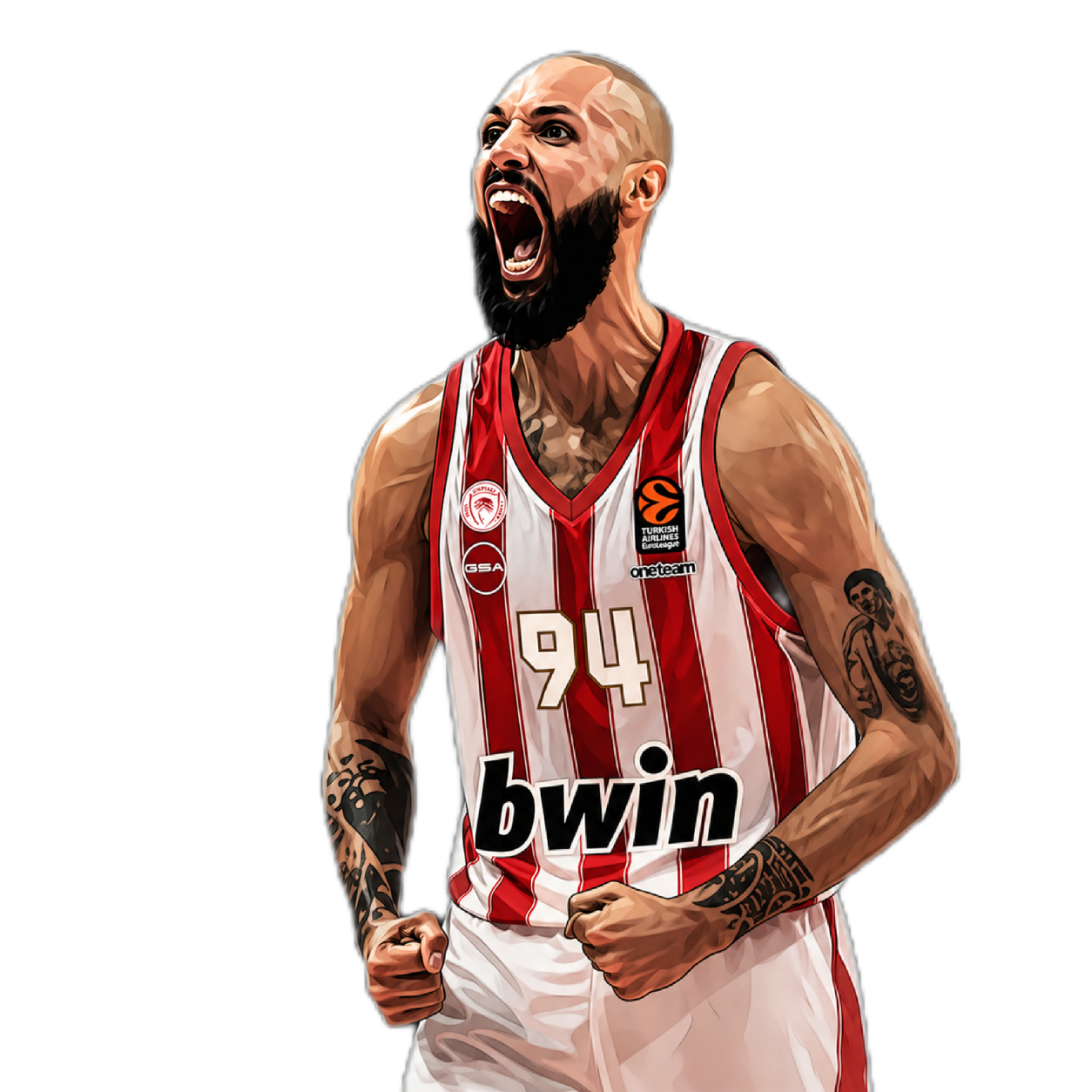 Red Court basketball illustration
